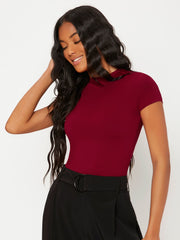 BASICS Solid Round Neck Slim Tee