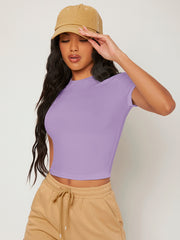 BASICS Solid Round Neck Slim Tee