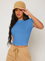 BASICS Solid Round Neck Slim Tee