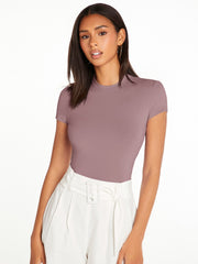 BASICS Solid Round Neck Slim Tee