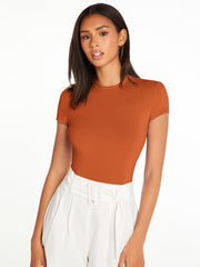 BASICS Solid Round Neck Slim Tee