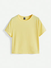 BASICS Solid Round Neck Slim Tee