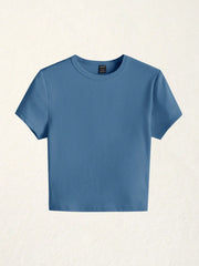 BASICS Solid Round Neck Slim Tee