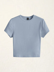 BASICS Solid Round Neck Slim Tee