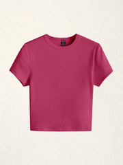 BASICS Solid Round Neck Slim Tee