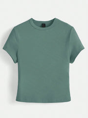 BASICS Solid Round Neck Slim Tee