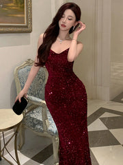 DAZY Sequin Strap Mid-Length Dress For Women, Back To School