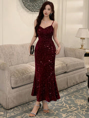 DAZY Sequin Strap Mid-Length Dress For Women, Back To School