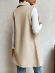 BIZwear Solid Lapel Neck Vest Overcoat Workwear - WestLine Apparel