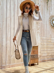 BIZwear Solid Lapel Neck Vest Overcoat Workwear - WestLine Apparel