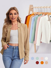 BIZwear Solid Notch Neck Blazer Workwear - WestLine Apparel