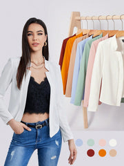 BIZwear Solid Notch Neck Blazer Workwear - WestLine Apparel