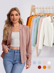 BIZwear Solid Notch Neck Blazer Workwear - WestLine Apparel