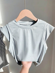 Comfortcana Women's Round Neck Short Sleeve Solid Color Simple Casual Loose Comfortable T-Shirt - WestLine Apparel