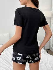 CoupledUp Cartoon & Letter Graphic PJ Set / Pajama Set - WestLine Apparel