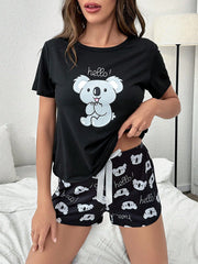 CoupledUp Cartoon & Letter Graphic PJ Set / Pajama Set - WestLine Apparel