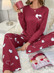 CoupledUp Heart & Letter Graphic PJ Set / Pajama Set - WestLine Apparel