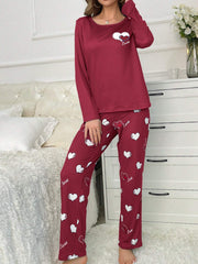 CoupledUp Heart & Letter Graphic PJ Set / Pajama Set - WestLine Apparel