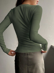 DAZY Half Button Ribbed Knit Tee - WestLine Apparel