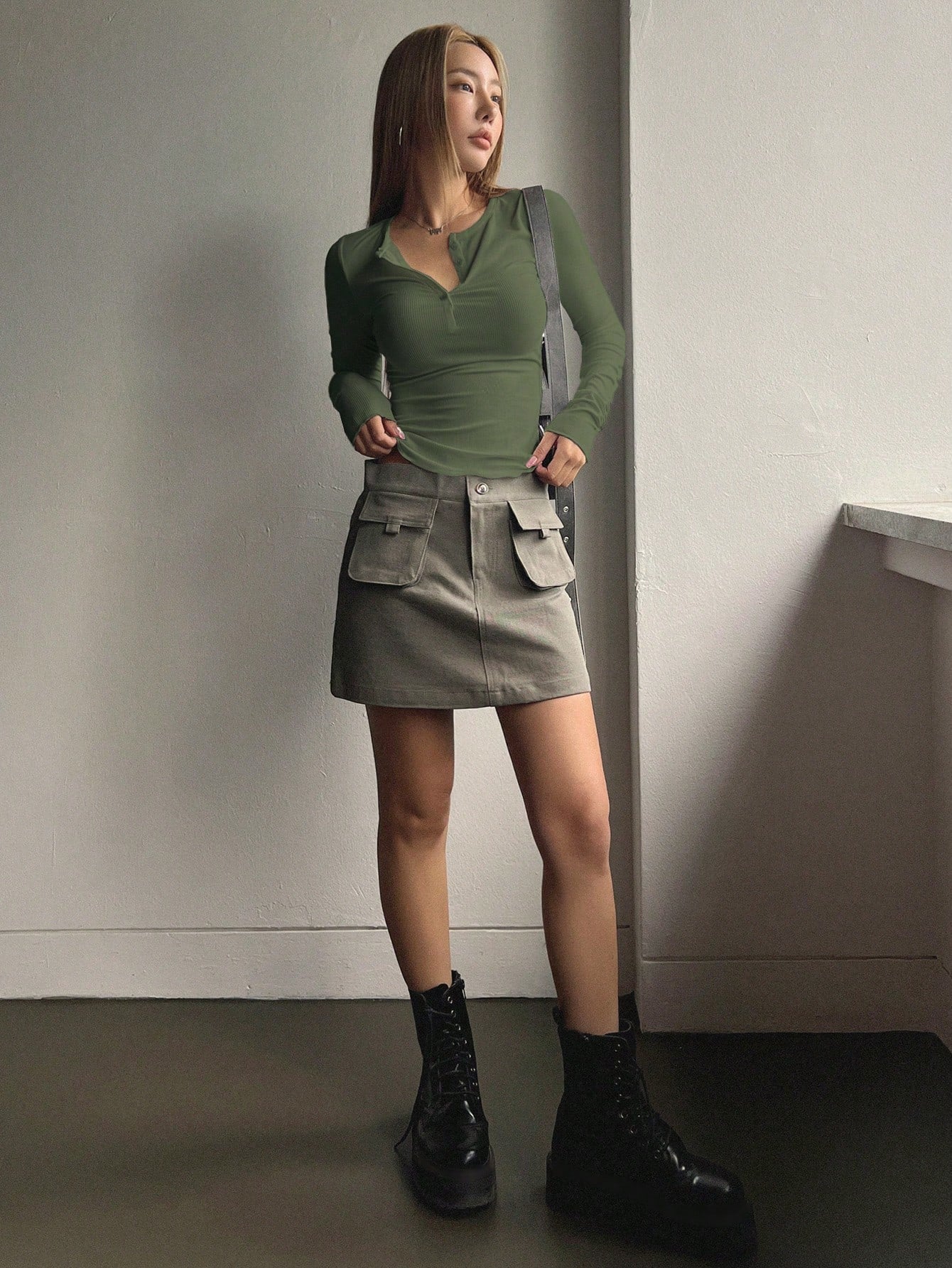 DAZY Half Button Ribbed Knit Tee - WestLine Apparel