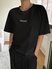 DAZY Letter Graphic Crew Neck Tee - WestLine Apparel