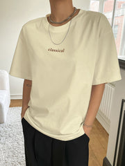 DAZY Letter Graphic Crew Neck Tee - WestLine Apparel