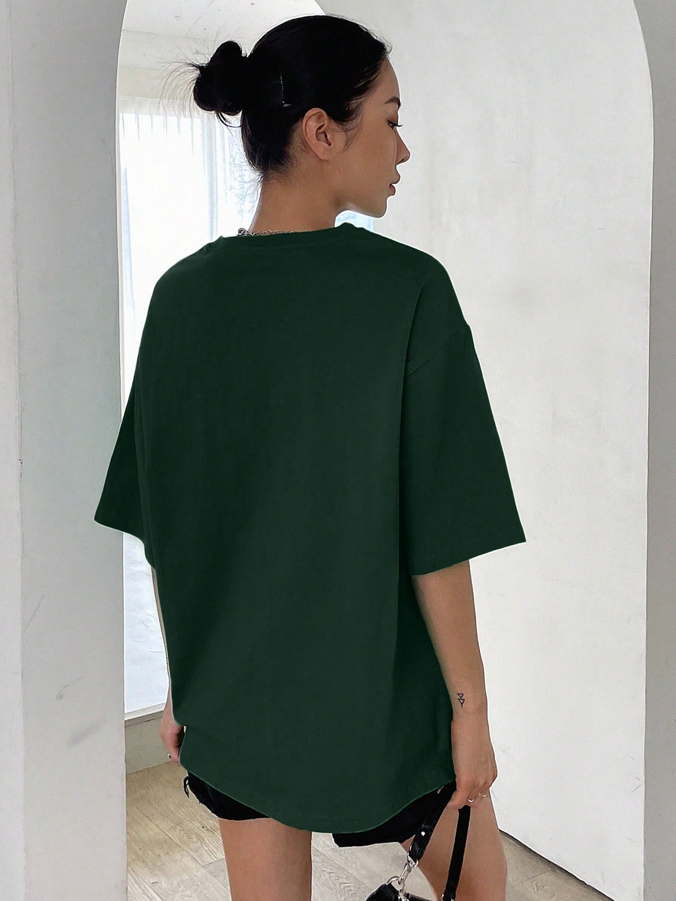 DAZY Slogan Pattern Drop Shoulder Tee KEEP CALM KEEP SMILING - WestLine Apparel