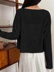 DAZY Solid Drop Shoulder Open Front Crop Jacket - WestLine Apparel