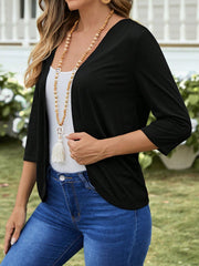 EMERY ROSE Women Solid Color Simple Daily Open-Front Thin Jacket - WestLine Apparel