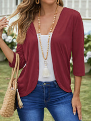 EMERY ROSE Women Solid Color Simple Daily Open-Front Thin Jacket - WestLine Apparel