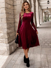 EMERY ROSE Women's Velvet Dress, Party Evening Cocktail Dress Christmas - WestLine Apparel