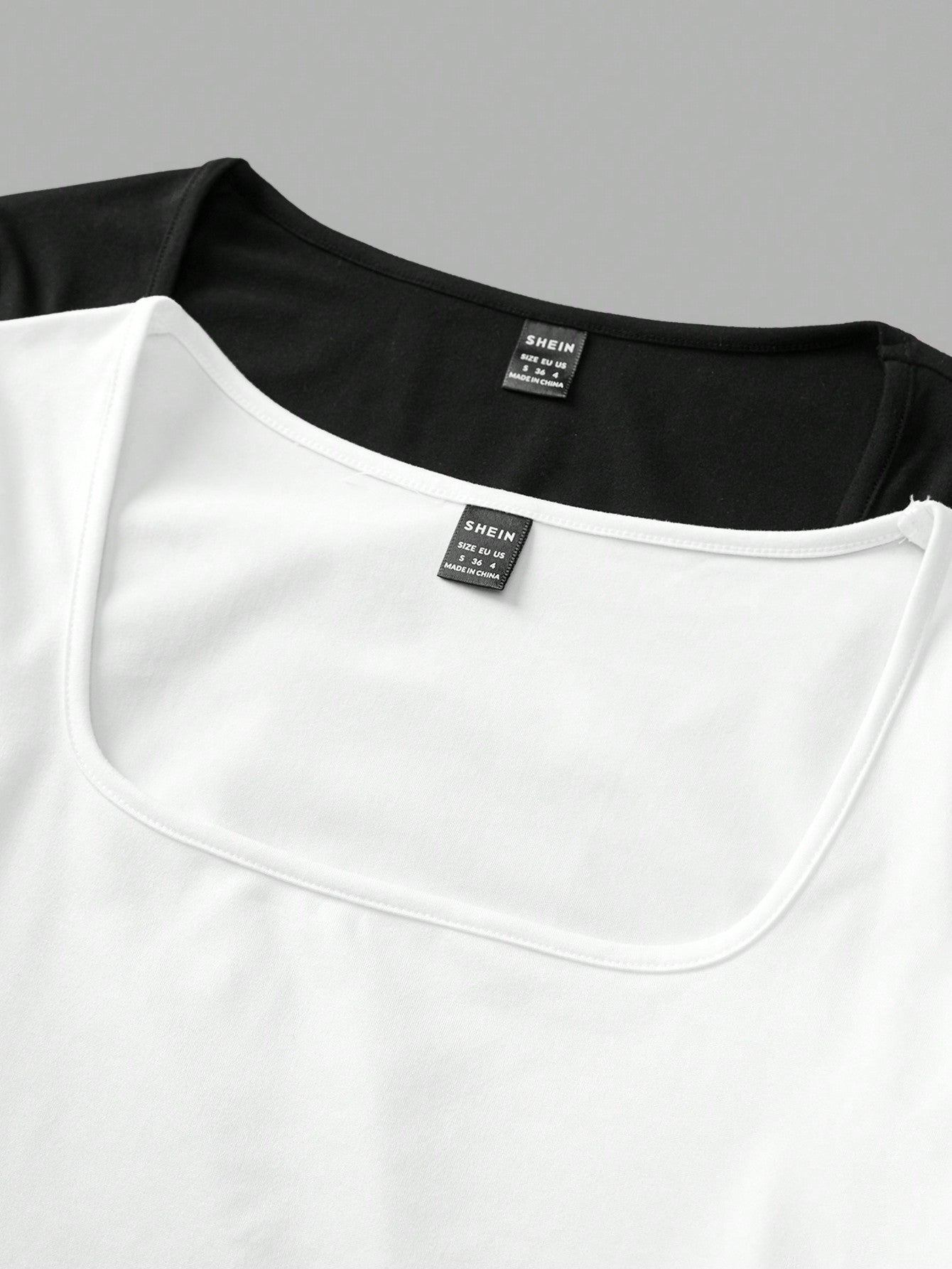 EZwear 2pcs Women Square Neckline Skinny Long Sleeve Casual T-Shirt Suit - WestLine Apparel