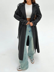 EZwear Lapel Neck Raglan Sleeve Belted Trench Coat - WestLine Apparel