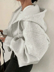 EZwear Plus Size Women's Zip-Up Hooded Sweatshirt With Front Zipper - WestLine Apparel