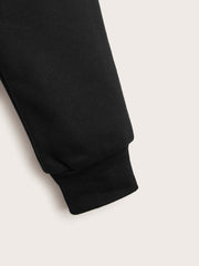 EZwear Solid Drawstring Crop Thermal Lined Hoodie - WestLine Apparel