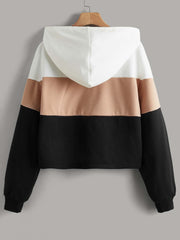 EZwear Striped Colorblock Hooded Sweatshirt - WestLine Apparel