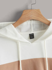 EZwear Striped Colorblock Hooded Sweatshirt - WestLine Apparel