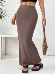 EZwear Women'S Black Knit Tight-Fit Knee-Length Skirt - WestLine Apparel