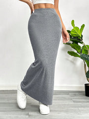 EZwear Women'S Black Knit Tight-Fit Knee-Length Skirt - WestLine Apparel