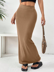 EZwear Women'S Black Knit Tight-Fit Knee-Length Skirt - WestLine Apparel