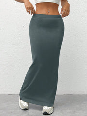 EZwear Women'S Black Knit Tight-Fit Knee-Length Skirt - WestLine Apparel