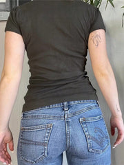 EZwear Women's Half-Open Button Slim Fit T-Shirt - WestLine Apparel