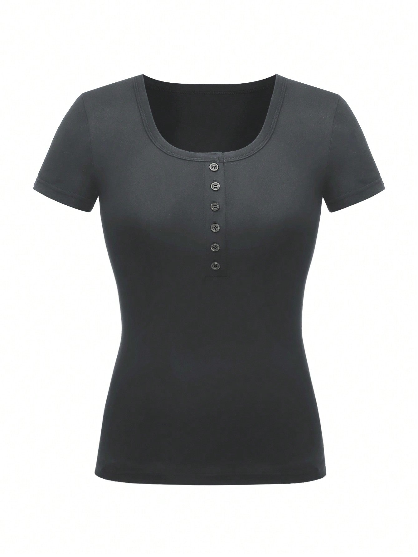 EZwear Women's Half-Open Button Slim Fit T-Shirt - WestLine Apparel