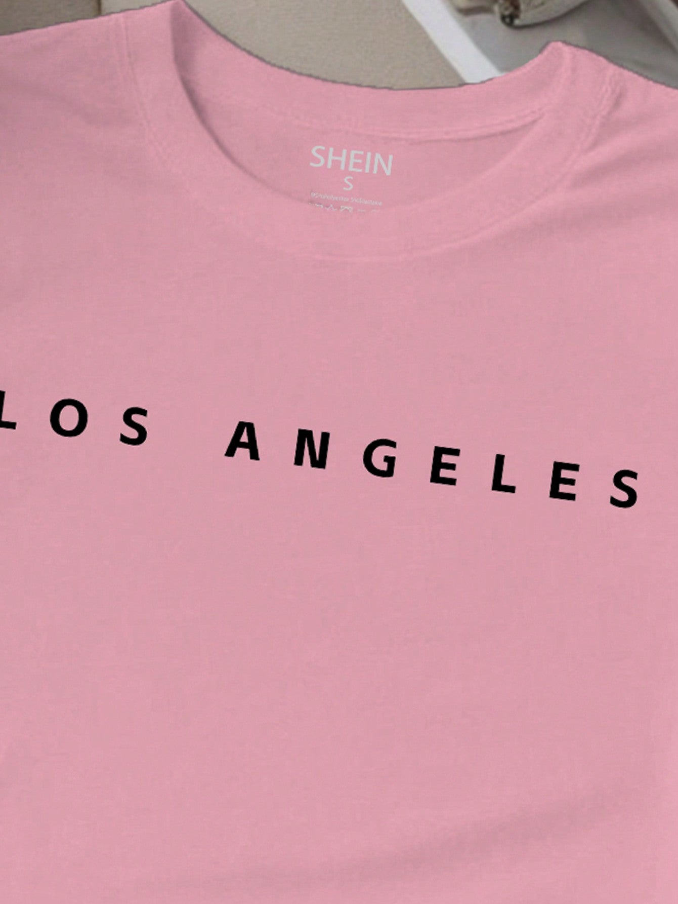 EZwear Women's Letter Printed Short Sleeve Top LOS ANGELES - WestLine Apparel