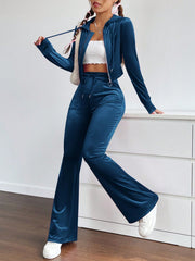 EZwear Women's Velvet Drawstring Two Piece Set - WestLine Apparel