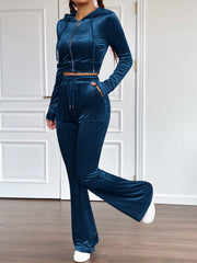 EZwear Women's Velvet Drawstring Two Piece Set - WestLine Apparel