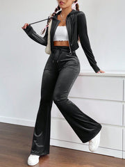 EZwear Women's Velvet Drawstring Two Piece Set - WestLine Apparel