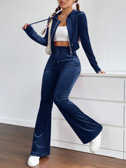 EZwear Women's Velvet Drawstring Two Piece Set - WestLine Apparel