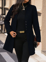 Essnce Solid Color Single Breasted Casual Woolen Jacket - WestLine Apparel