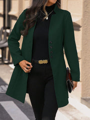 Essnce Solid Color Single Breasted Casual Woolen Jacket - WestLine Apparel